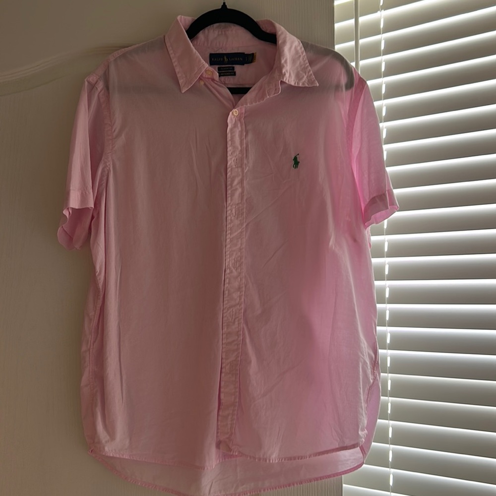 Pin Shirt for Men, size L, short sleeve, fresh shirt
